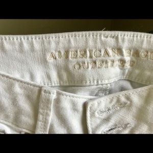 AEO white cropped jeans